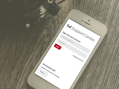 Support System - mobile login app clean form login mobile red webapp white