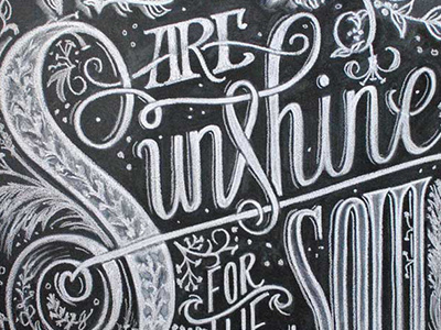 Flowers black and white chalk chalk lettering chalkboard flowers hand lettering illustration lettering sunshine