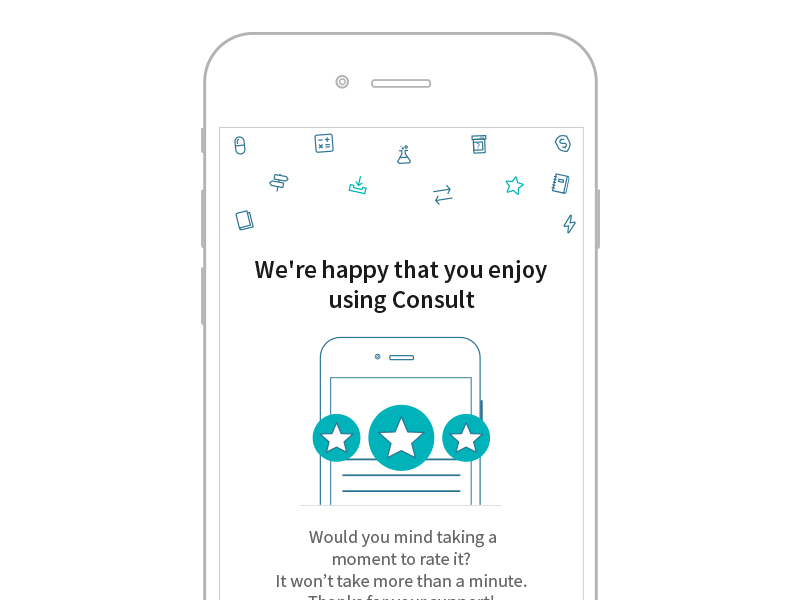 Rate It app clean feedback flat flatui ios ios8 rate rating screen ui ux