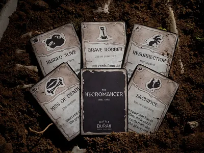 Battle of Durak - Skill Cards battle card game battle of durak brute cards character game mage necromancer thief vector