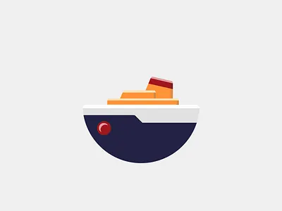 Boat Whistle Toy boat button circle clean color flat grid icon simple toy vector
