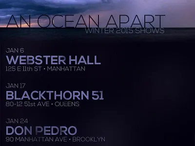 Winter 2015 Shows concert music ocean photoshop poster sky storm water
