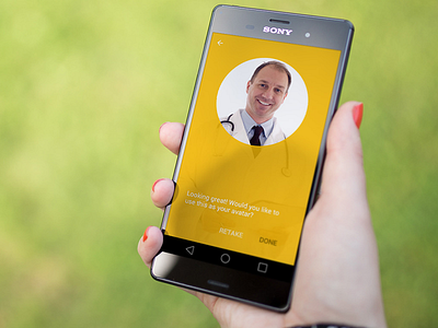 Photo Upload Confirmation - Doctor App avatar confirm design flat material photo picture profile upload