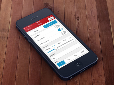EAT24's Filter Page app design dining eat24 filter food ios page ui