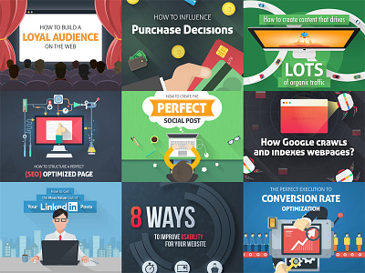 Infographics... flat header illustration infographic photoshop quicksprout seo