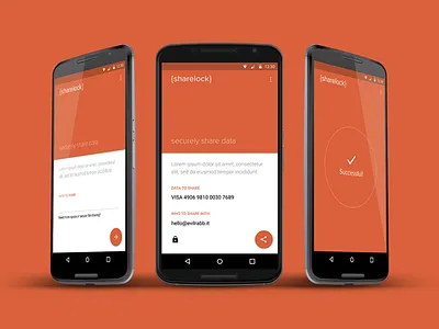 Sharelock data material design secure share ui design ux design web app wip