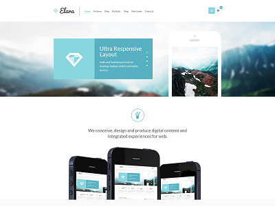 Elara - Multipurpose Wordpress Theme clean design flat multipurpose photoshop portfolio psd template ui web website wordpress