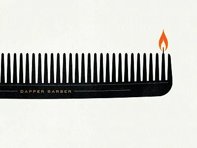 DapperBarberAnniversaryPoster barber candle comb flame one