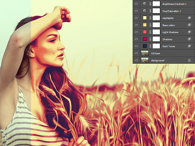 Advanced "Oil On Canvas" Effect oil painting photoshop