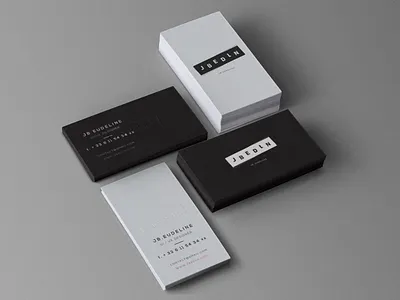 JB EDLN black branding design graphic identity visit card white
