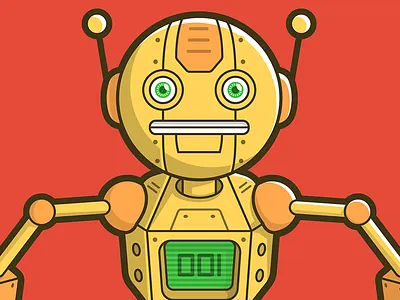Robot 001 one robot vector