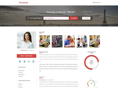 Profile Page bootstrapguru flat graph profile search skills trendy