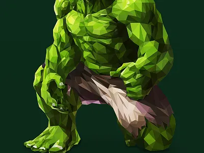 Low Poly HULK avenger hulk low poly mono polygon