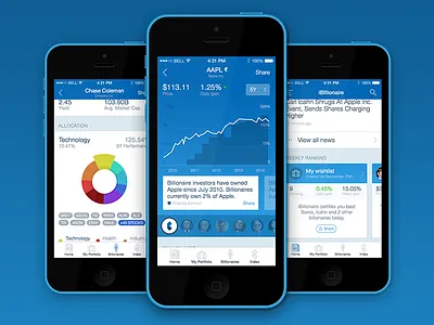 iBillionaire iOS App app chart finance graph ibillionaire ios table ui ux