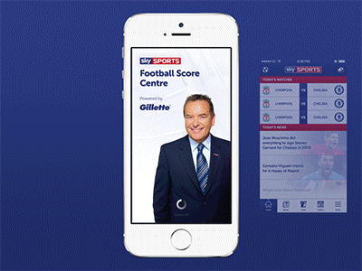 Sky score centre app football sky soccer sports ui ux
