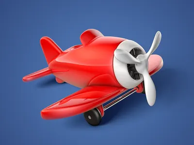 Small Airplane 3d airplane cg comic cute icon plane rendering