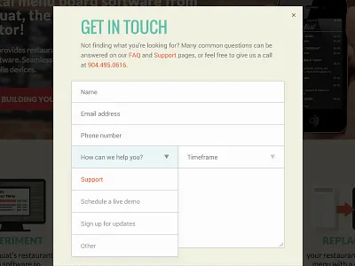 Menaut Contact Form Idea contact contact form digital menu dropdown form get in touch menuat modal