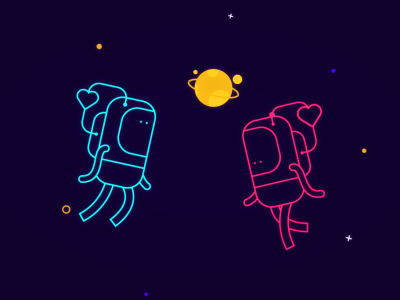 Satellite Of Love 2d animation design feelings illustration love music satellite shape siouxsie space star tribute