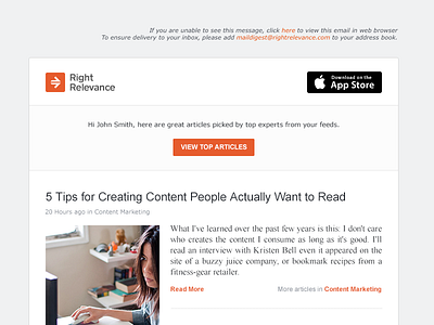 Newsletter light grey newsletter orange rightrelevance white