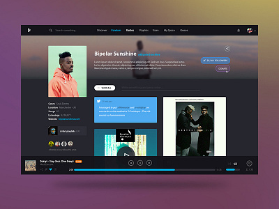 Bitzik - The Artist Wall artist bitcoin bitzik dark flat music player