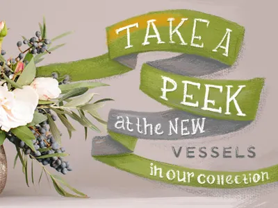 Take A Peek banner drawing flowers gouache paint