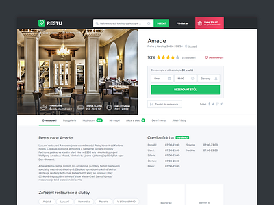New Layout big photo clean detail page green restaurant restu white