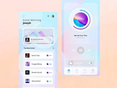 Music and Podcast Mobile Application app design figma hi fidelity mockups interface design mobile app design music app podcast app responsive design ui ux visual design