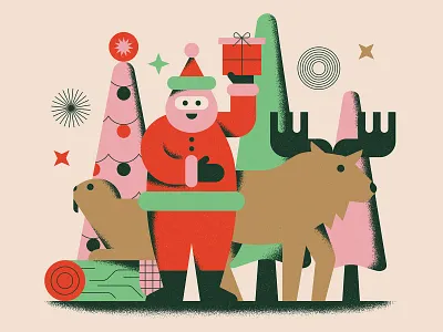 GoDaddy Festive Illustrations abstract carnival christmas festive figure skating flat geometric gingerbread hand minimal new years ornament santa snow texture tree turkey vector winter wreath