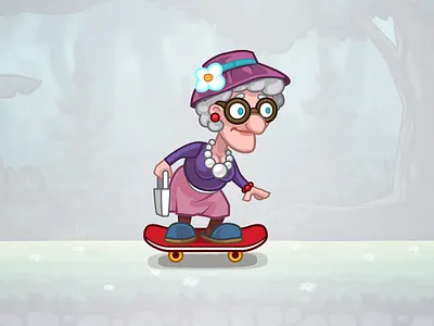 Super Skater: Heroes bunny character colors fun game game art girl granny mobile mobile game skater