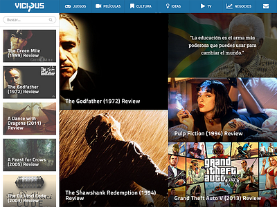 Vicious blog flat homepage interface magazine responsive ui web