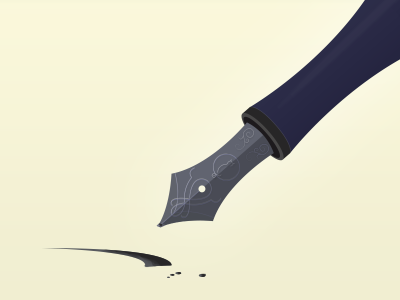 Fountain Pen detail flat fountain pen illustration ink ink well vector