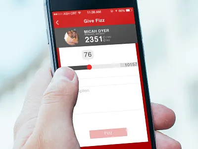 FizzPoints give fizz. app interface ui ux