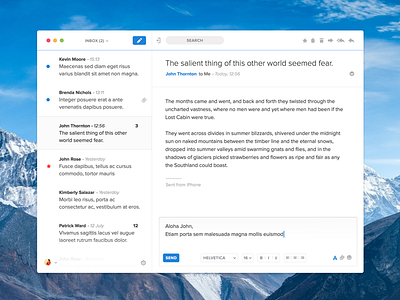 AlpMail — quick reply app interface macos mail reply ui ux