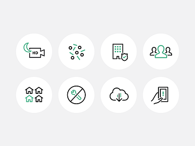 Feature Icons air apartment canary cloud contacts features icons retail security simple storage