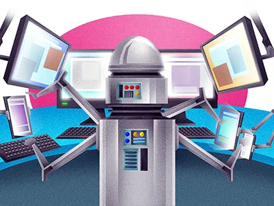 Bugnet - Automated Testing application art background computer design devices illustration illustrator retro robot software texture