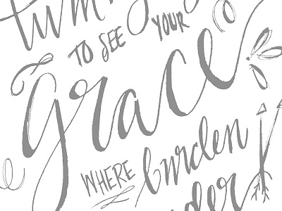 Turn My Eyes calligraphy faith grace gray hand lettering