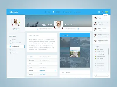 Community Profile Page app community desktop flat ui ios8 menu navigation profile sidebar ui uix