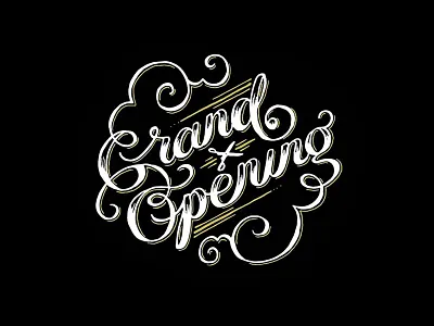 Grand Opening curl grand opening lockup salon script swirl type typography underbelly