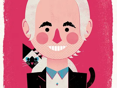 Jodorowsky's Cat alejandro jodorowsky cat illustration illustrator limited color personal portrait screenprint texture
