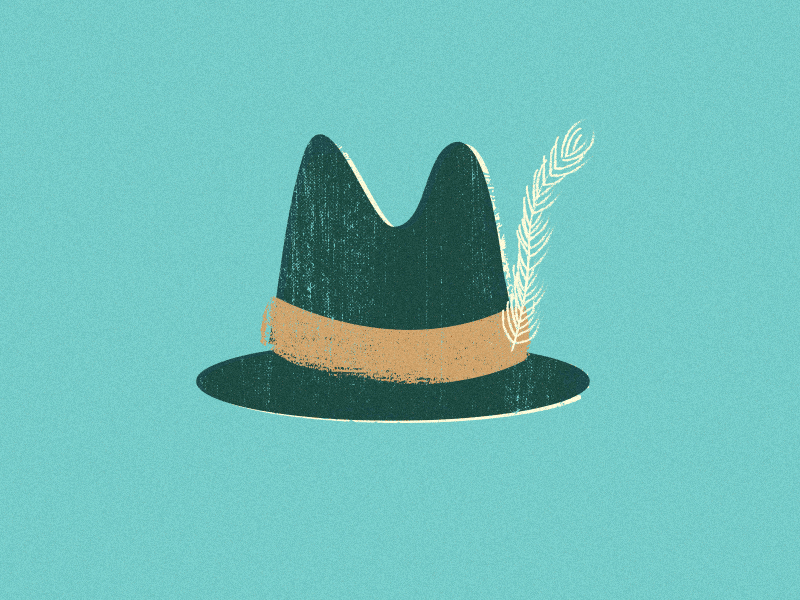The Mid Century Man feather flower geometric hat illustration mid century modern mountain pattern sunset texture vector