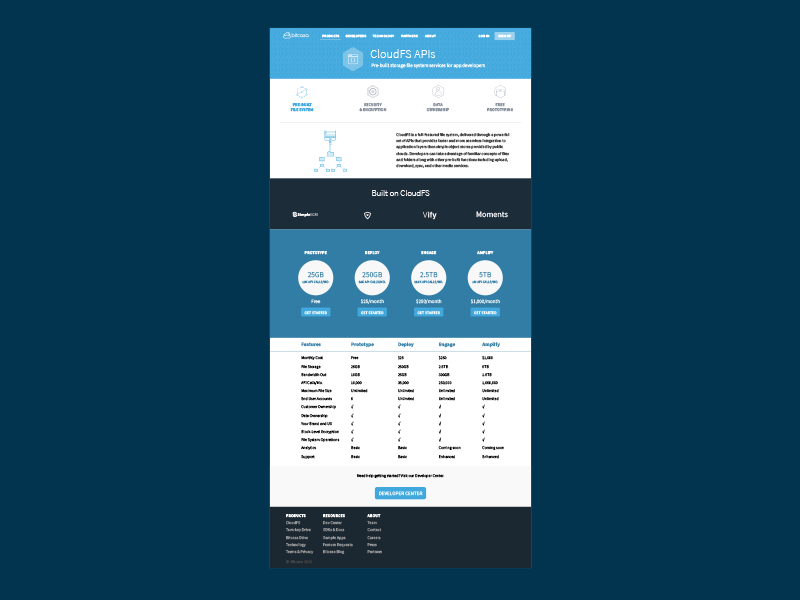 Bitcasa Product Page bitcasa cloud file system illustration layout product page web design website
