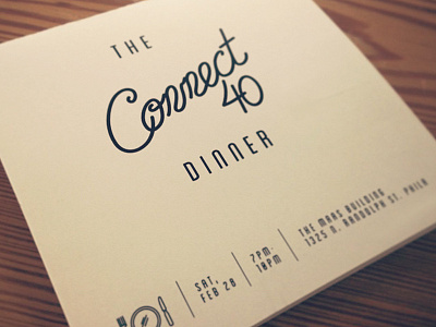 Connect40 invitation lettering typography