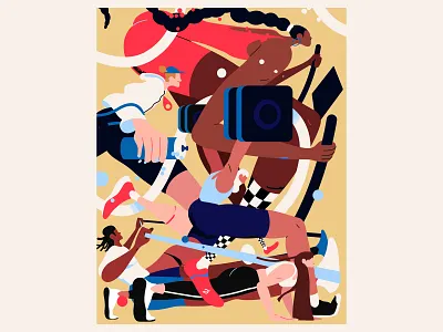 Motivation and reaching your goals cycling dynamic energy fitness flow illustration running stretching water weightlifting workout