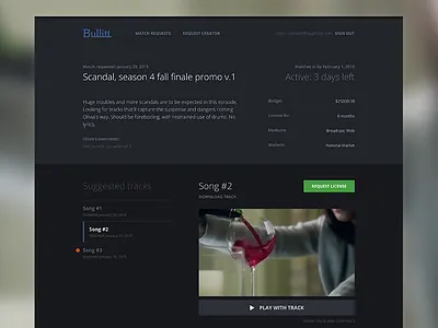 Bullitt review page dark ui layout