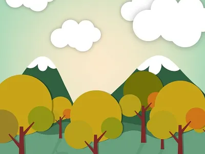 Landscape illustration background hill illustration landscape nature sky tree vector