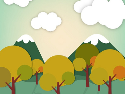 Landscape illustration background hill illustration landscape nature sky tree vector