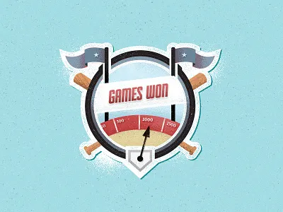 Messing around badge baseball flag logo