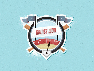 Messing around badge baseball flag logo