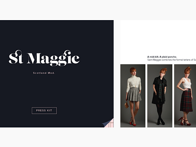 Press Kit (Navy Version) design fashion graphic minimal mod navy pink plaid press kit print saint maggie scotland