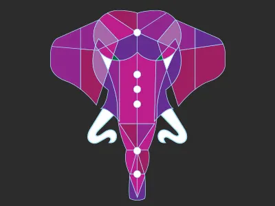 Gharana Foods - Elephant Icon animal elephant fractal geometric icon india indian jewel logo tusk